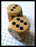 Dice : Dice - 6D - Pair of Large Wooden Dice Danish